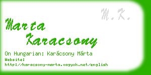marta karacsony business card